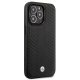 BMW dėklas iPhone 14 Pro telefonui Leather Diamond Pattern, juodas
