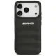 Dėklas Mercedes AMG iPhone 18 Pro / 17 Pro Leather Debossed Lines, juodas
