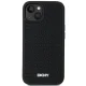 DKNY dėklas iPhone 15 / 14 / 13 modeliams, 3D Rubber Repeat Pattern, juodas