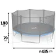 Neo-Sport NS-14Z221 sodo batutas su išoriniu tinklu ir kopėčiomis, 435 cm