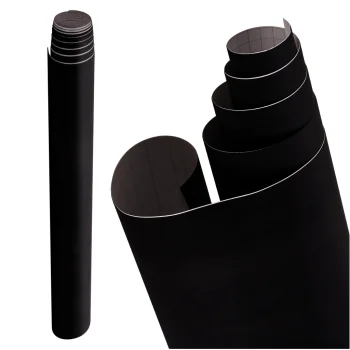 Lipni aksominė plėvelė automobiliams, juoda, 1.35x15m