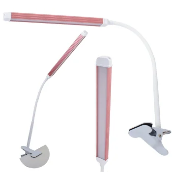 Stalinė bekšešėlė LED lempa su spaustuku USB, balta/rožinė