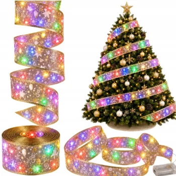 Šviečianti kalėdinė LED juosta 4 m, 40 LED, geltona