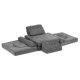 ECOTOYS didelė modulinė vaikiška sofa-lova, 10 dalių, pilka