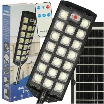 Lauko LED solarinis šviestuvas su judesio jutikliu KX3093, 60W, juodas
