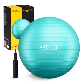 4FIZJO Exercise Ball 65cm with Pump for Yoga & Physical Therapy, Mint