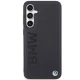 BMW Leather Hot Stamp dėklas telefonui Samsung Galaxy S23 FE S711, juodas