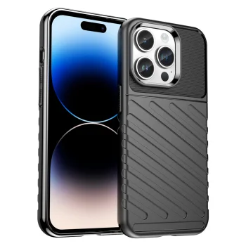 Apsauginis dėklas iPhone 14 Pro Max „Thunder Case“, juodas