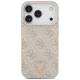 Dėklas Guess iPhone 18 Pro / 17 Pro Leather 4G Triangle Strass MagSafe, rožinis