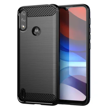 Telefono dėklas Motorola Moto E7i Power Carbon Case, juodas