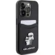 Karl Lagerfeld dėklas iPhone 15 Pro telefonui Saffiano Cardslot, juodas