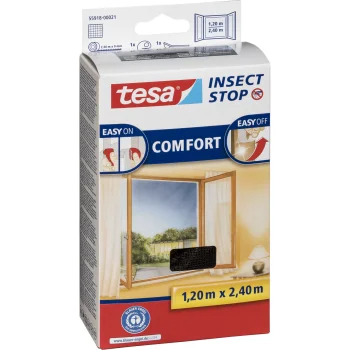 Tinklelis nuo vabzdžių langams Tesa Insect Stop Comfort 1.2x2.4 m, juodas (55918)