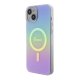 Guess dėklas iPhone 15 telefonui IML Iridescent MagSafe, violetinis