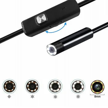 LTC endoskopo kamera 2m, 8mm objektyvas, USB / Micro-USB / USB-C