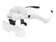 Headband Magnifying Glasses with 4 LEDs and 5 Replaceable Lenses, White
