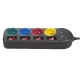 Ilgintuvas Maclean MCE229 B, 4 lizdai, 2x USB, 1.5 m, juodas