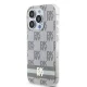 DKNY IML Checkered Mono Pattern MagSafe dėklas iPhone 14 Pro Max, smėlio spalvos