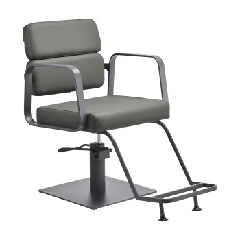 Hairdressing Chair Gabbiano Porto Grey with Grey Base