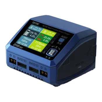 SkyRC D100neo dviejų kanalų akumuliatorių įkroviklis AC/DC