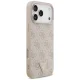 Guess Leather 4G Triangle Strass MagSafe dėklas iPhone 17 / 18 Pro Max, rožinis