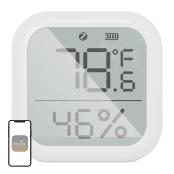 MOES ZSS-KB-TH-LF-C-MS išmanusis ZigBee temperatūros ir drėgmės jutiklis su LCD ekranu