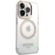 Guess Metal Outline MagSafe dėklas telefonui iPhone 15 Pro Max, auksinis