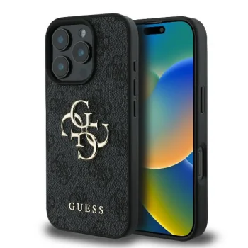 Guess dėklas iPhone 16 Pro Max telefonui 4G Big Logo, juodas