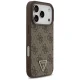 Guess Leather 4G Triangle Strass MagSafe dėklas skirtas iPhone 18 Pro / 17 Pro, rudas