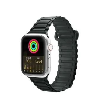 Dux Ducis Armor Strap silikoninis magnetinis dirželis Apple Watch 42/44/45/49 mm, žalias