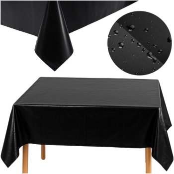 Ruhhy 00026569 Decorative Foil Tablecloth, Black, 137x274 cm