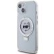 Karl Lagerfeld dėklas iPhone 15 Plus telefonui su Ringstand MagSafe, baltas