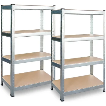 Metalinės lentynos Plonos PL-701, 174x80x40 cm, 2 vnt., sidabrinės