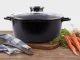 Puodas su aromatizatoriumi dangtyje ir stikliniu dangčiu 12.6L, juodas