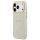 Guess Peony Hot Stamp MagSafe dėklas iPhone 17 Pro telefonui, smėlio spalvos