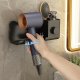 Wall-Mounted Hair Dryer Holder with Compartments, Black