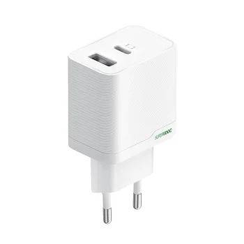 Sieninis įkroviklis Oppo OSAB4CB4AE 45W GaN USB-A ir USB-C, baltas