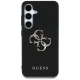 Guess Grained Big 4G Logo dėklas, skirtas Samsung Galaxy S25, juodas