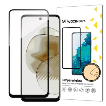 Apsauginis stiklas Wozinsky Full Glue, skirtas Motorola Moto G73, 9H, juodas rėmelis