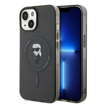 Karl Lagerfeld iPhone 15 dėklas IML Ikonik MagSafe, juodas