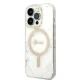Guess Marble MagSafe dėklo ir įkroviklio rinkinys iPhone 14 Pro, baltas