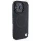 BMW dėklas iPhone 16 Pro Max telefonui „Sign Leather Half Textured MagSafe“, juodas