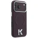 Karl Lagerfeld Grained Embossed Ring & Kameo Logo MagSafe dėklas iPhone 18/17 Pro Max, bordo