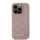 Karl Lagerfeld dėklas, skirtas iPhone 15 Pro, Leather Monogram Metal Logo, rožinis