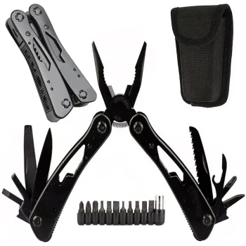 Daugiafunkcis įrankis (Multitool) su antgaliais ir dėklu, 20 viename