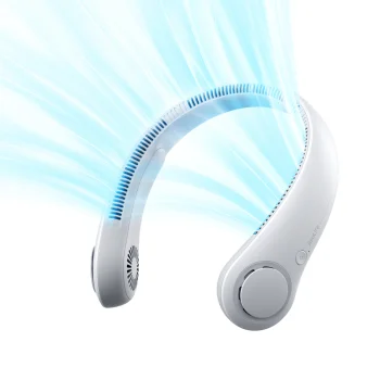 Ant kaklo nešiojamas ventiliatorius Jisulife Neck Fan 3, 4000 mAh, pilkas