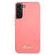 Guess GUHCS22MLSLMGFU Silikoninis dėklas Galaxy S22+ S906, fuksija