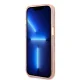 Guess Gold Outline Translucent MagSafe dėklas iPhone 13 telefonui, rožinis