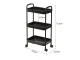 3-Tier Rolling Cart Shelf for Bathroom and Kitchen, Black