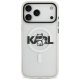 Karl Lagerfeld Choupette Sketch MagSafe dėklas iPhone 17 Pro Max, skaidrus