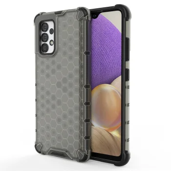 Dėklas Samsung Galaxy A03s Honeycomb su TPU rėmeliu, juodas